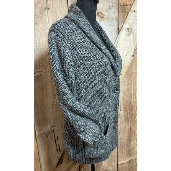 Decree Women's Size XL Black Heavy Knit Button Up Cardigan Sweater Long Sleeve - Picture 2 of 9